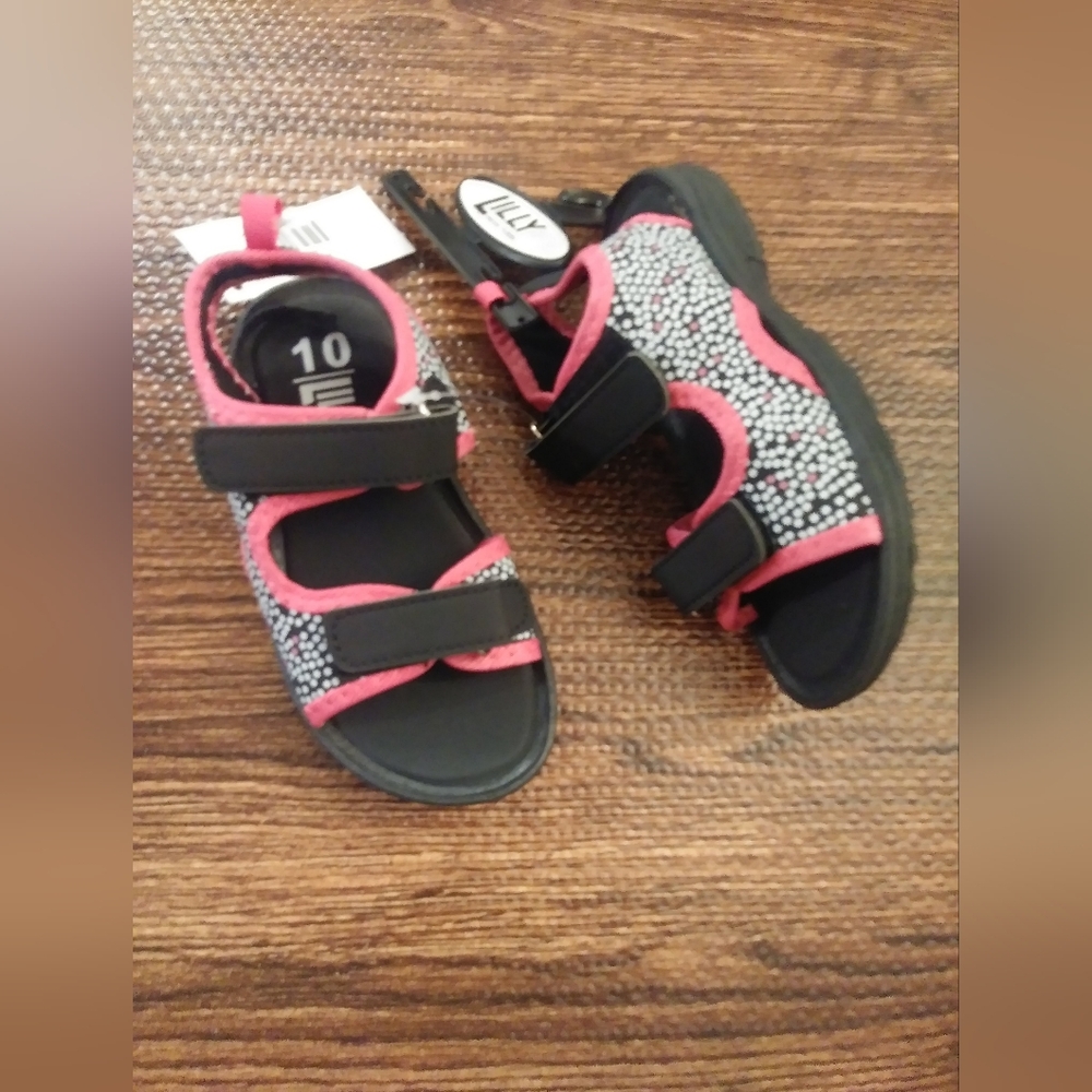Lilly Kids Pink and Black Sandals